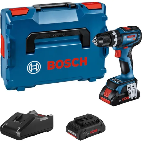 Bosch Akku-iskuporakone GSB 18V-90 C 2X4,0AH PROCORE GAL 18V-40 L-BOXX COMO