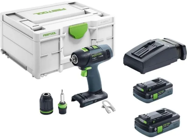 Festool Akku-porakone/ruuvinväännin T 18+3 HPC 4,0 I-Plus Systainer3:ssa