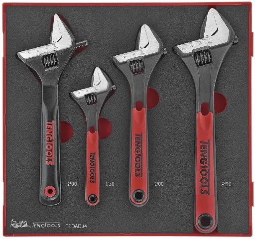 Teng Tools TEDADJ4 säädettävien jakoavainten sarja, 4 osaa